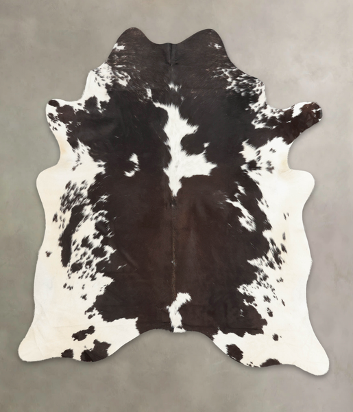 Chocolate and White Cowhide Rug #B1152