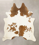 Brown and White Cowhide Rug #B11569