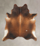 Brown with Red Cowhide Rug #B1169