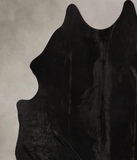 Solid Black Cowhide Rug #B11715