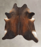 Brown with Red Cowhide Rug #B1191