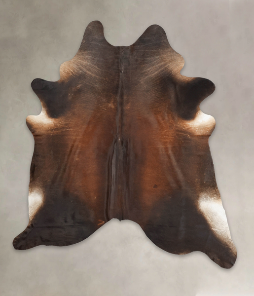 Brown with Red Cowhide Rug #B1191