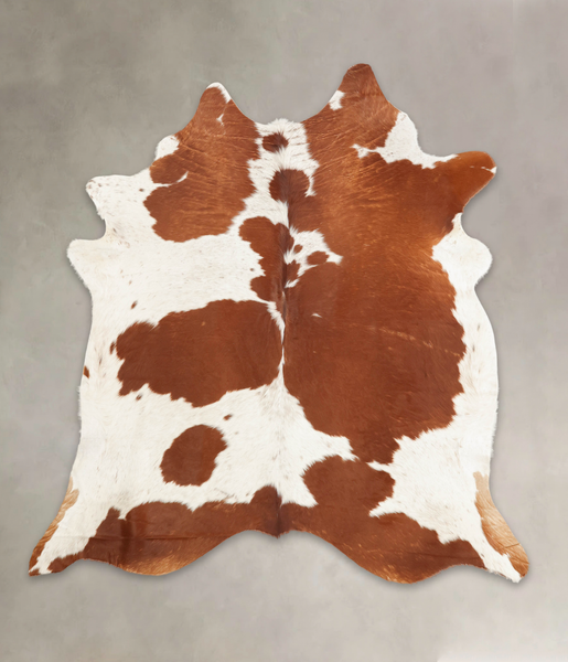 Brown and White Cowhide Rug #B1207