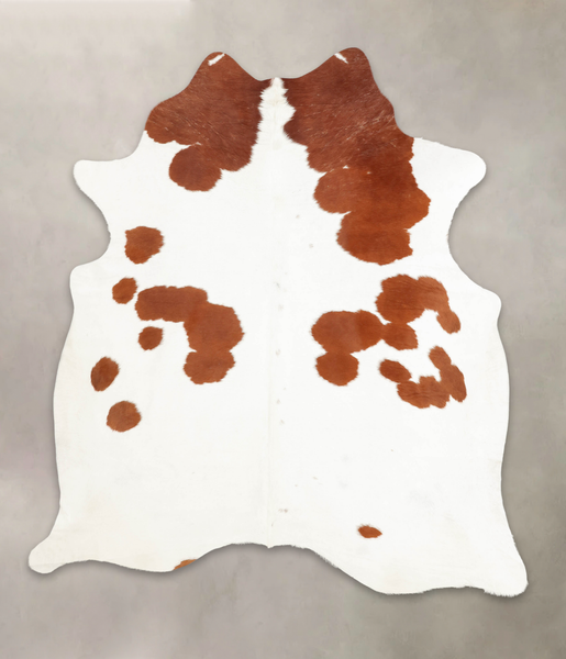 Brown and White Cowhide Rug #B1210