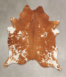 Brown and White Cowhide Rug #B1211