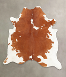 Brown and White Cowhide Rug #B1217