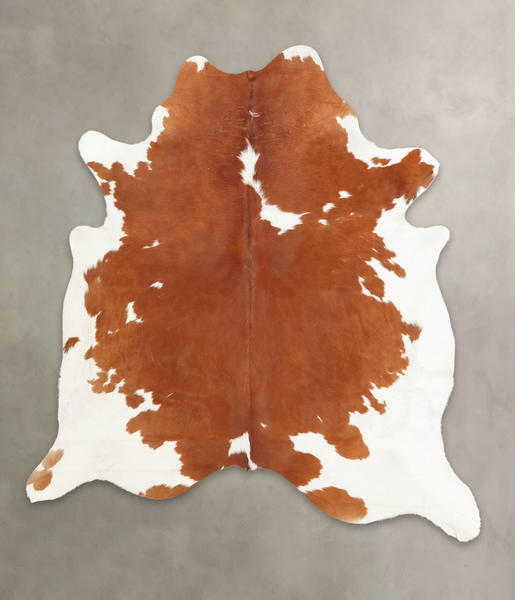 Brown and White Cowhide Rug #B1217