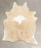 Beige and White Cowhide Rug #B1227