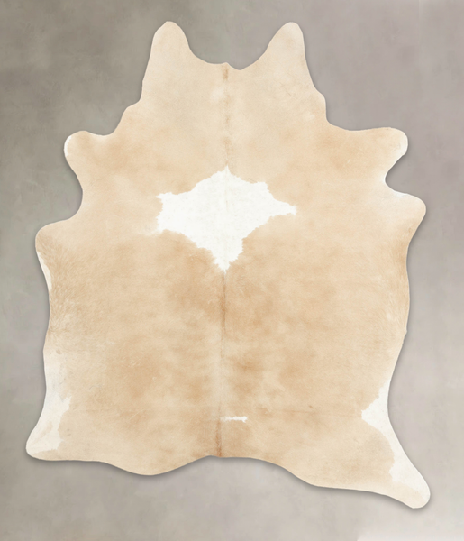 Beige and White Cowhide Rug #B1227