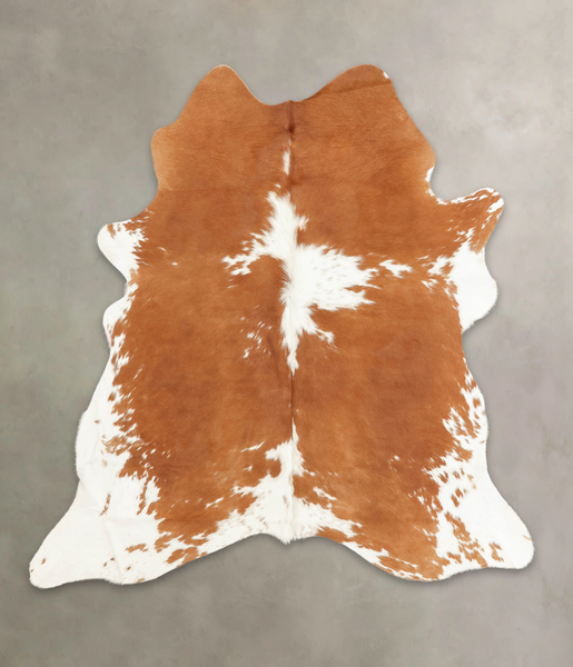 Brown and White Cowhide Rug #B1250