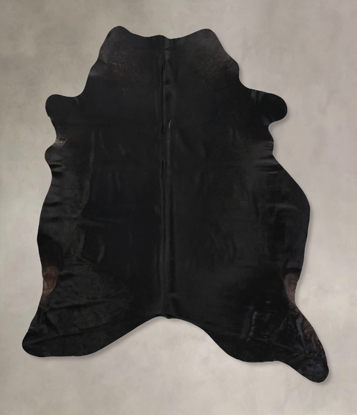 Solid Black Cowhide Rug #B12520