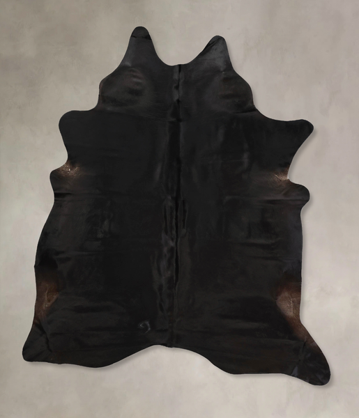 Solid Black Cowhide Rug #B12522