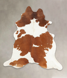 Brown and White Cowhide Rug #B1253