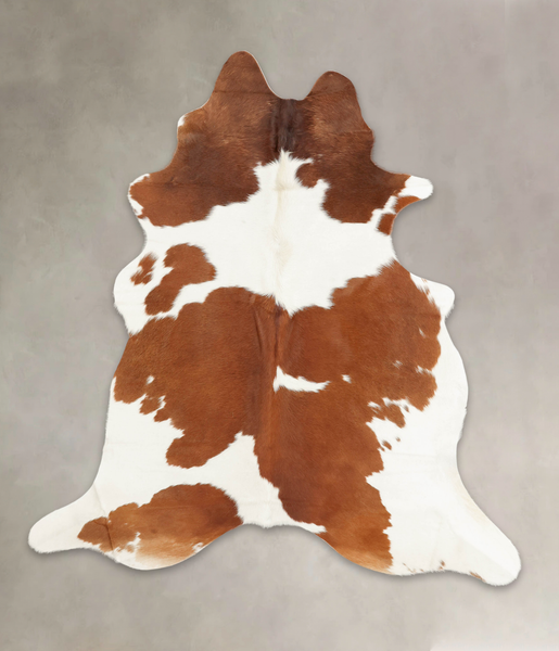 Brown and White Cowhide Rug #B1253