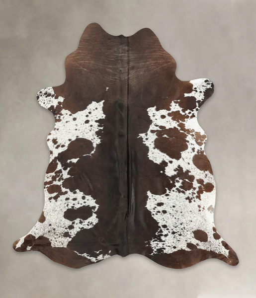 Chocolate and White Cowhide Rug #B1256