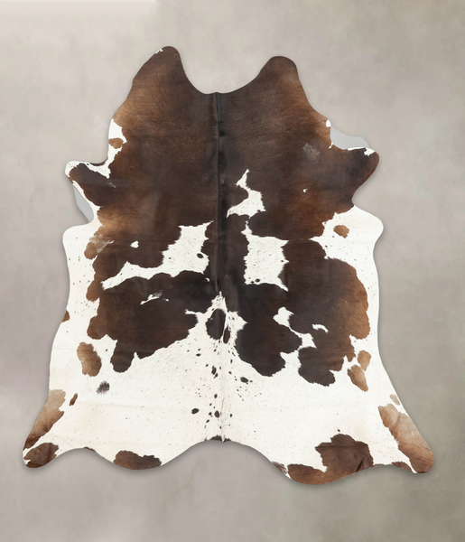 Chocolate and White Cowhide Rug #B1259