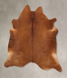 Solid Brown Cowhide Rug #B12624