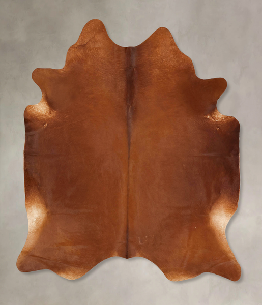 Solid Brown Cowhide Rug #B12633