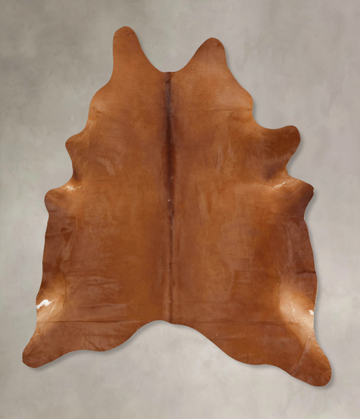 Solid Brown Cowhide Rug #B12639