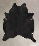 Solid Black Cowhide Rug #B12645