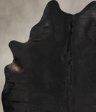 Solid Black Cowhide Rug #B12645