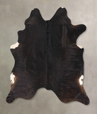 Solid Black Cowhide Rug #B12646