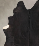 Solid Black Cowhide Rug #B12646