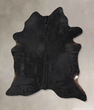 Solid Black Cowhide Rug #B12650