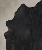 Solid Black Cowhide Rug #B12650