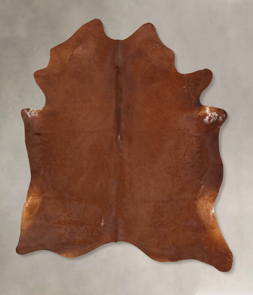 Solid Brown Cowhide Rug #B12651