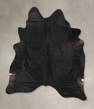 Solid Black Cowhide Rug #B12693