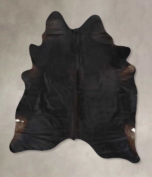 Solid Black Cowhide Rug #B12693