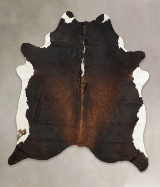 Chocolate and White Cowhide Rug #B1271