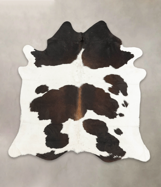 Chocolate and White Cowhide Rug #B1274