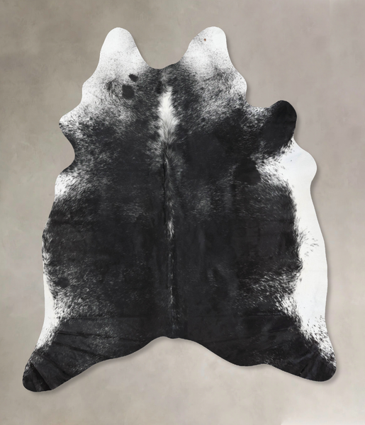 Salt and Pepper Black Cowhide Rug #B12763