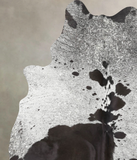 Salt and Pepper Black Cowhide Rug #B12766