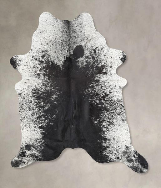 Salt and Pepper Black Cowhide Rug #B12767