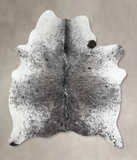 Salt and Pepper Black Cowhide Rug #B12773