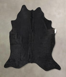 Solid Black Cowhide Rug #B12778