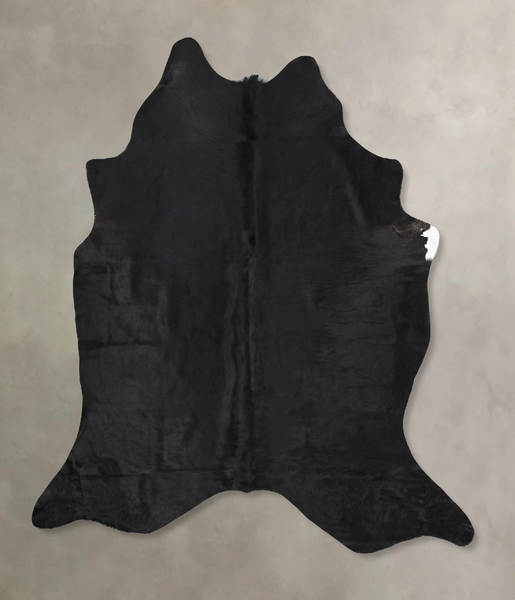 Solid Black Cowhide Rug #B12778