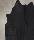 Solid Black Cowhide Rug #B12778