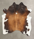 Chocolate and White Cowhide Rug #B1279