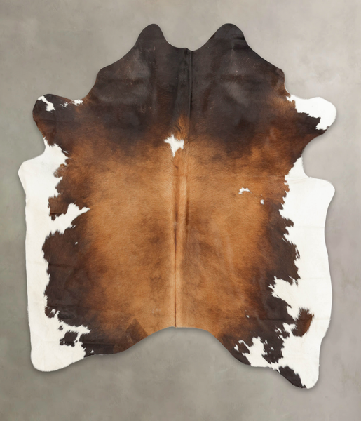 Chocolate and White Cowhide Rug #B1279
