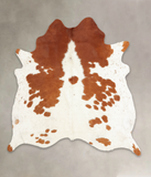 Brown and White Cowhide Rug #B1282
