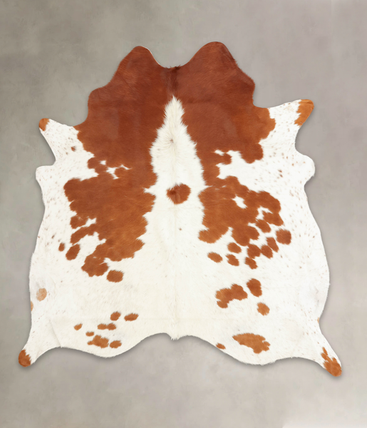 Brown and White Cowhide Rug #B1282