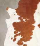 Brown and White Cowhide Rug #B1282