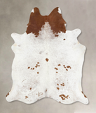 Brown and White Cowhide Rug #B12917