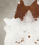 Brown and White Cowhide Rug #B12917