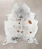 Salt and Pepper Brown Cowhide Rug #B12924