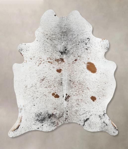 Salt and Pepper Brown Cowhide Rug #B12924